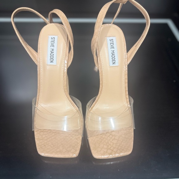 Steve Madden Nude Strappy Heels - Picture 1 of 4
